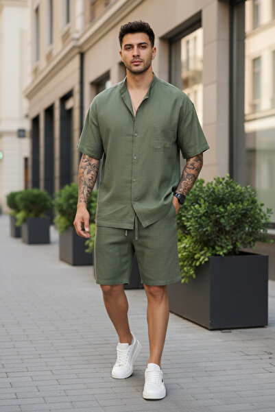 dehaine Summer set for men, shirt + shorts, men's tracksuit 004