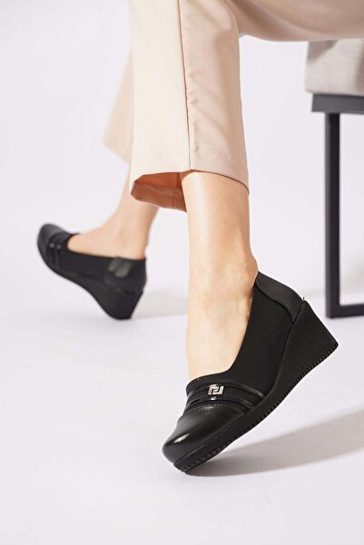 Moda Pie Lesfer Double Stripe Feta Women's Shoes Black Aluç