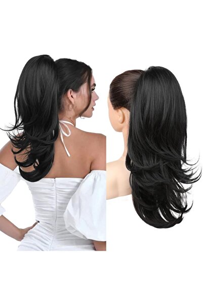Other Flufymooz Extensie de păr tip coadă de cal cu șnur, 20 inch, Meșă sinte...