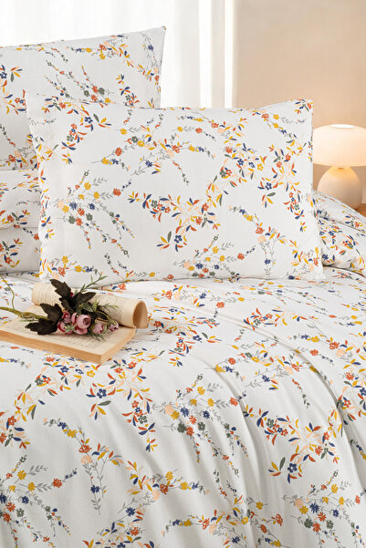 Zühre Home طقم غطاء لحاف قطني مفرد بنقشة زهور برية |   طقم أغطية سرير عصري (غ...