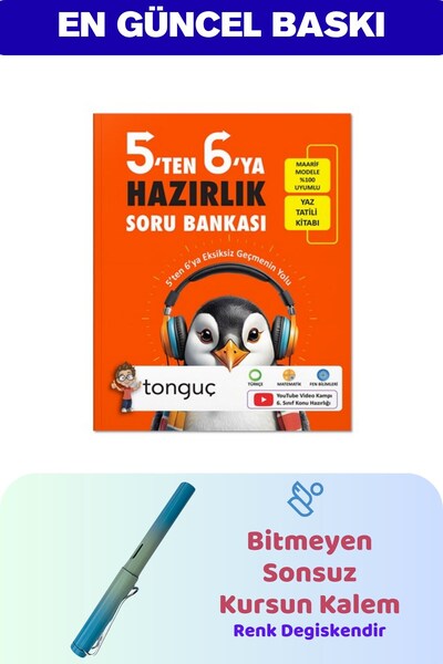 Tonguç Yayınları 5'ten 6'ya Hazırlık Kitabı - Bitmeyen Kurşun Kalem