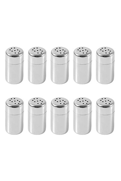 Chavin 10 Pieces of Steel Small Size Salt Shaker for Cafe, Diner, Restaurant ...