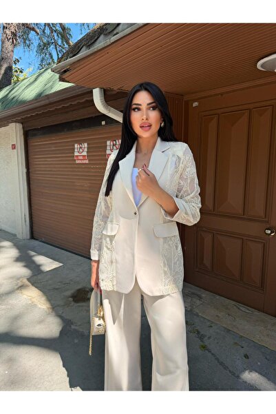 Göker Life Lace Detailed Jacket Set