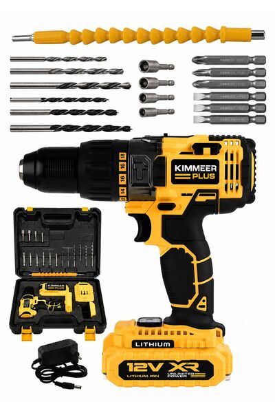 KİMMEER PLUS 12v 1.5 Ah Metal Şanzıman Çift Akülü Şarjlı 24 Parça Akülü kırmı...