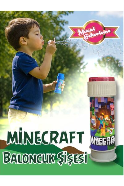 Masal Şekerleme Minecraft Temalı Köpük Baloncuk Oyuncağı Bubble Gun | Parti H...
