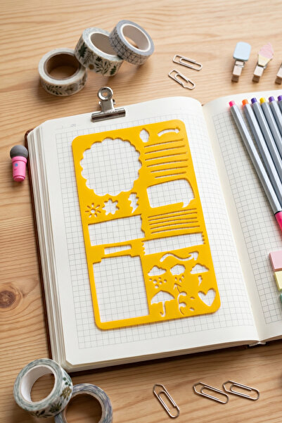 Karmelom Studio Riglă cu șablon pentru Bullet Journal cu prognoza meteo