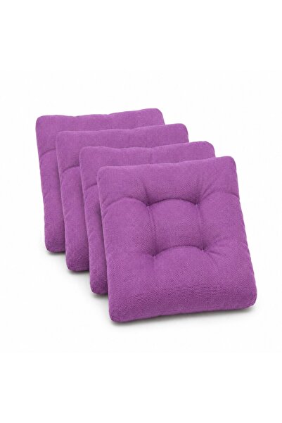 Lenjerii Deosebite Set 4 perne pentru scaun sau podea, 40x40x7 cm, lila