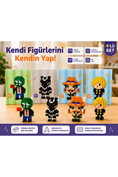 Nuvia 4’lü Mini Blok Figür Seti – Koleksiyon Yapı