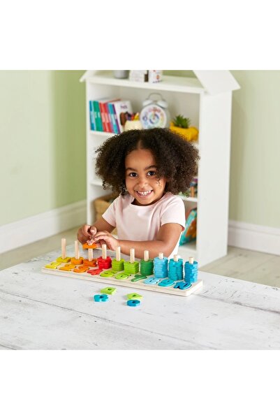 Squirrel Play Eğitici Ahşap Sayı Sayma Ve Şekil Eşleştirme Oyunu - 65 Parça İngiliz Tasarımı CE Sertifikalı Çocuk Oyuncak Seti