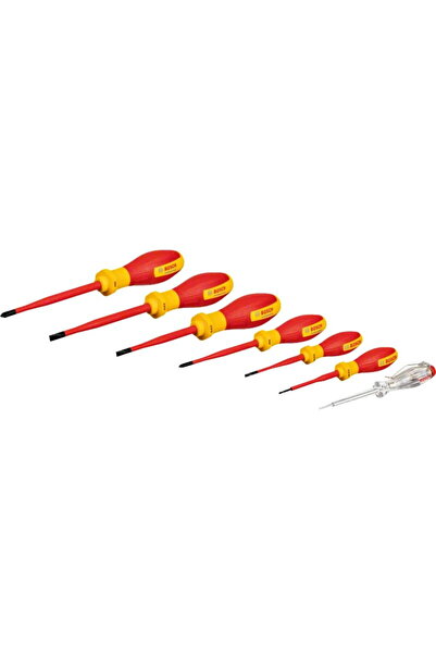 Bosch 1600A02NF7 - Set surubelnite cu profil PH si plat, 7 bucati, izolatie 1...