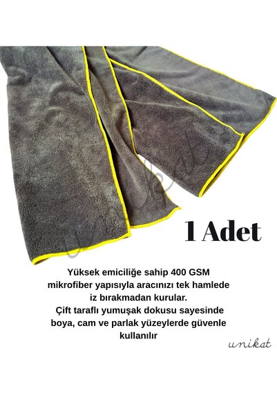 UNIKAT Prosop de uscare auto din microfibră cu două fețe 50×70 cm – 400 GSM - 1 bucată