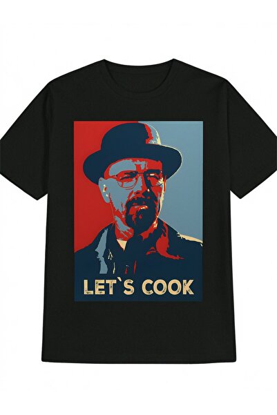 yiou trendy clothing تي شيرت رجالي كاجوال برقبة دائرية مع شعار "Let's Cook" ه...