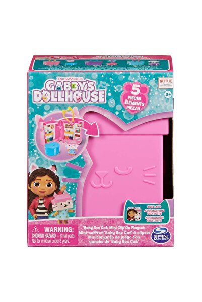 Gabby's Dollhouse Mini Keychain House Playset, Baby Box with 5 Pieces, Gabby'...