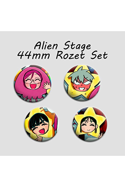 Akumastik Alien Stage 4 adet 44mm arkası iğneli metal rozet - Ivan Till Luka ...