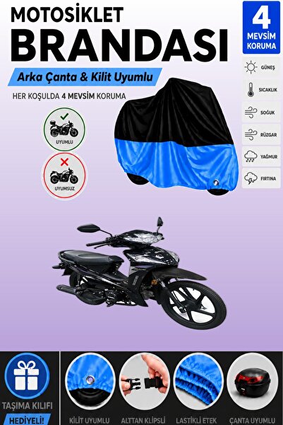 Cemku Double Black Top - Blue Bottom, Rear Bag Compatible King Motor Kr-50 Bu...