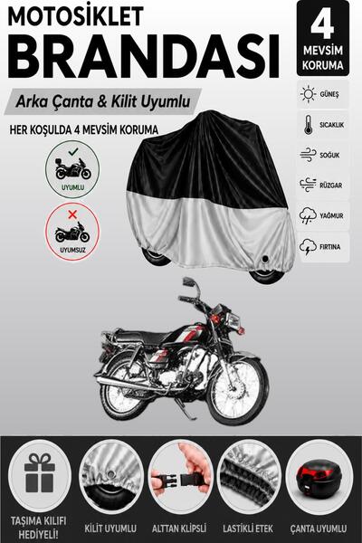 Cemku Double Black Top - Gray Bottom, Rear Bag Compatible Honda Hero 100 Moto...