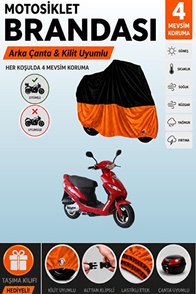 Cemku Double Black Top - Orange Bottom, Rear Bag Compatible Asian Polo 50 Mot...