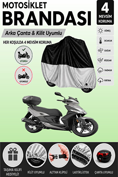 Cemku Double Black Top - Gray Bottom, Rear Bag Compatible Kymco Agility 16+ 1...