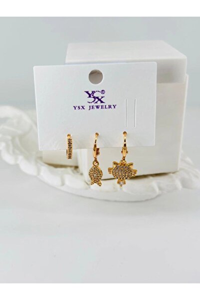 atastore2017 Zircon Stone Triple Combination Earrings