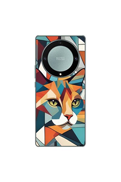 OEM Husa compatibila cu Honor Magic 5 Lite Silicon Gel Tpu Model Cubic Cat Art