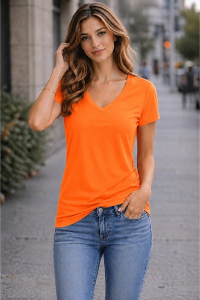 PROLET V Yaka Kadın T-Shirt