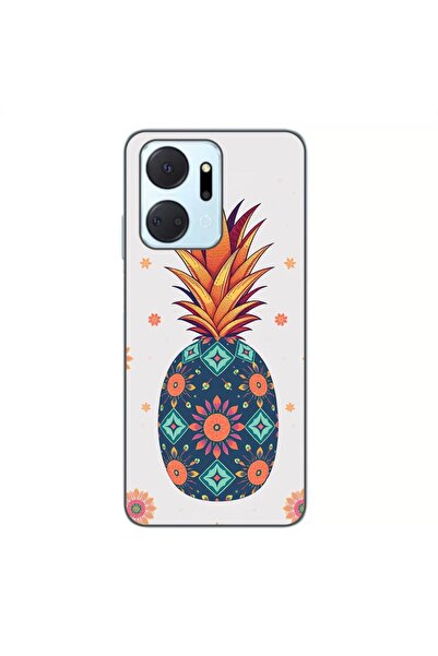 OEM Husa compatibila cu Honor X7a Silicon Gel Tpu Model Floral Pineapple