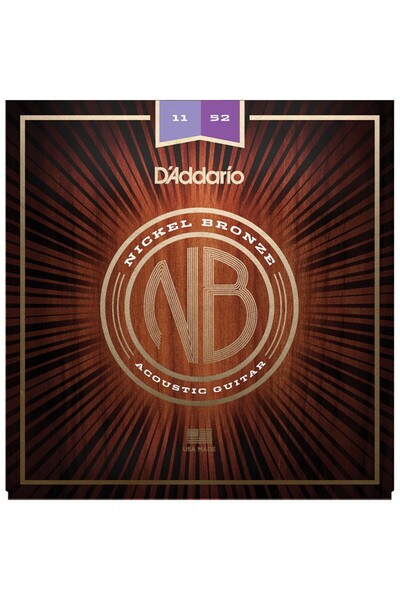 Daddario أوتار جيتار صوتي من النحاس النيكل NB1152 خفيفة الوزن - 11-52