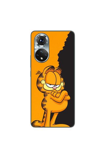 OEM Husa compatibila cu Honor 50 Silicon Gel Tpu Model Garfield Black and Orange