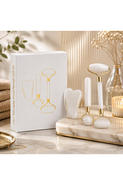 OEM Set Masaj Facial 3 în 1 cu Roller și Gua Sha, Accesorii Anti-Aging pentru...