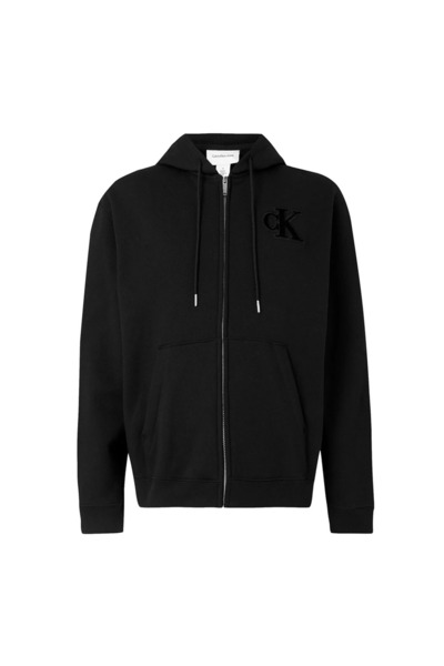 Calvin Klein Hanorac bărbătesc din catifea cu monogramă și fermoar L