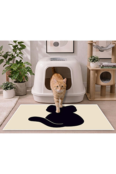 Harika bir ev KEDİ VE KÖPEK TUVALETİ KUMU PASPASI 40X50 CM HAYVAN (BLACKCAT)M...