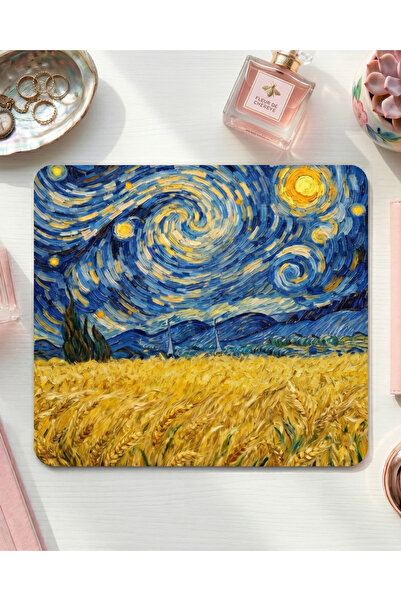 matizya Buğday Tarlası Sanatsal Kare Mousepad Kaymaz Tabanlı Ofis ve Çalışma ...