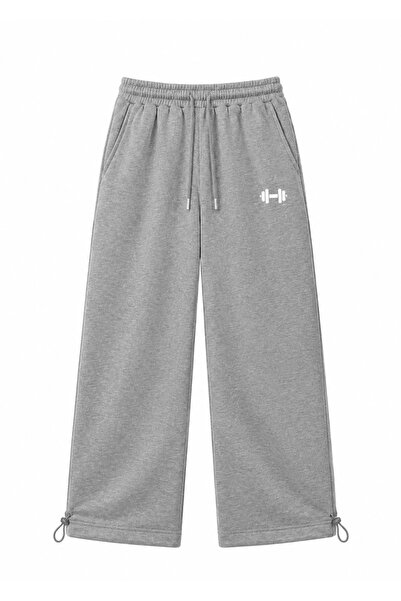 zaee Dumbbell Embroidered Adjustable Leg Baggy Sweatpants