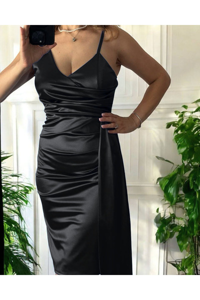 Toyska Gloria satin midi dress, One Size Fits All