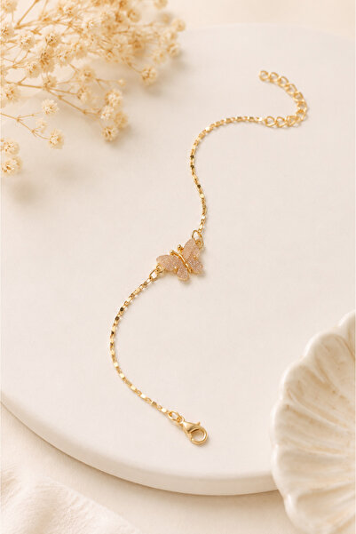 Archhazel Jewelery سوار ذهبي بتفاصيل فراشة بتصميم بسيط