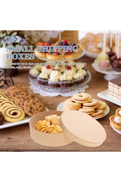 Cabilock Round Gift Boxes Set of 5 Cardboard with Lid for Wedding Sweets Bisc...