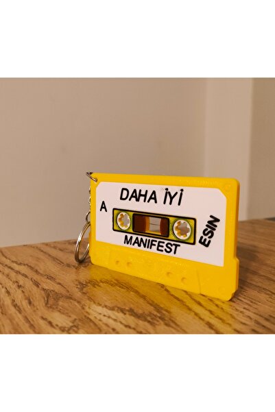 ATOLYETASBAHCE Manifest Retro Kaset Anahtarlık -Esin- (8.5 cm)