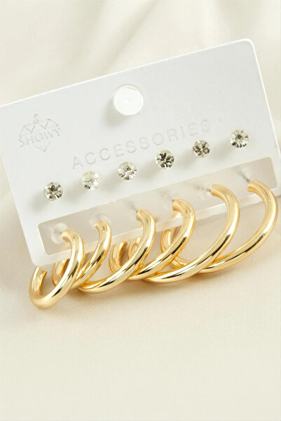 Marsilyan Nvdn- 12 Pieces of Pipe Stone Hoop Earrings Iegrs-Nvdn1