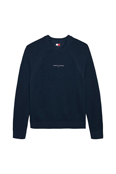 Tommy Hilfiger Mens Slim Raglan Linear Knit Sweater L