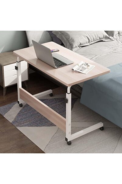 GGEROU Mobile computer desk on wheels, height-adjustable nightstand, mobile u...