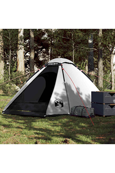 vidaxl 4-person white dome camping tent, opaque fabric, Waterproof