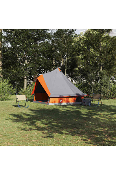 vidaxl Cort Tipi Gri si Portocalie 400 x 346 x 250 cm tafta