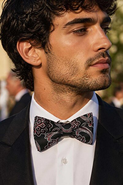 Kravatkolik Black Shawl Silk Bow Tie Sb186