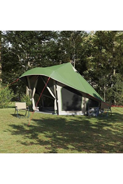 vidaxl Cort Tipi cu acoperis Verde 508 x 470 x 300 cm tafta