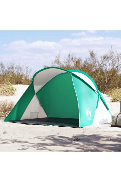 vidaxl Cort de plaja 2 persoane pop-up, verde marin, impermeabil