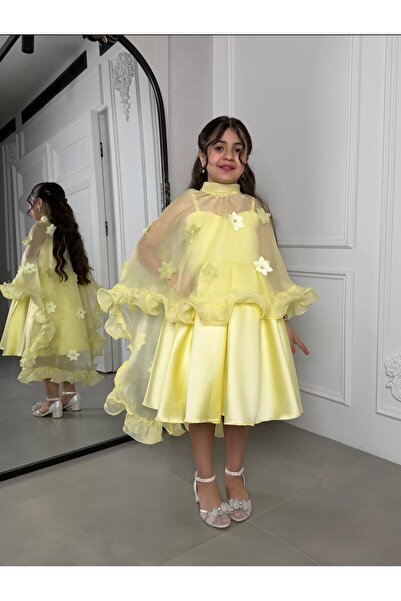 Pyramid masterpieces Girls' Dress in Luxurious Lemon Color