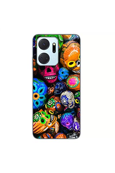 OEM Husa compatibila cu Honor X7a Silicon Gel Tpu Model Halloween Cranii Colo...