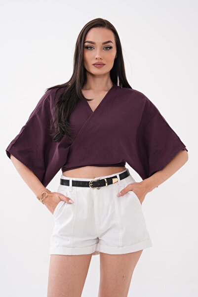 ŞİMAL Women's Front Tie Muslin Bolero 260000 -