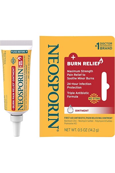 Neosporin + Burn Relief Dual Action Ointment, First Aid Topical Antibiotic & ...