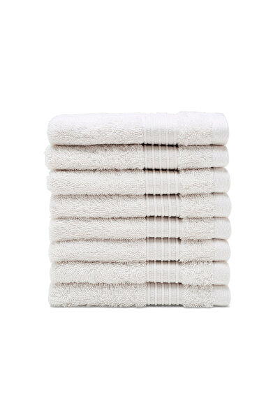 Fieldcrest 8-Piece Plain Towel Pack Of Wash Cloth 33X33Cm 500 Gsm White Sand